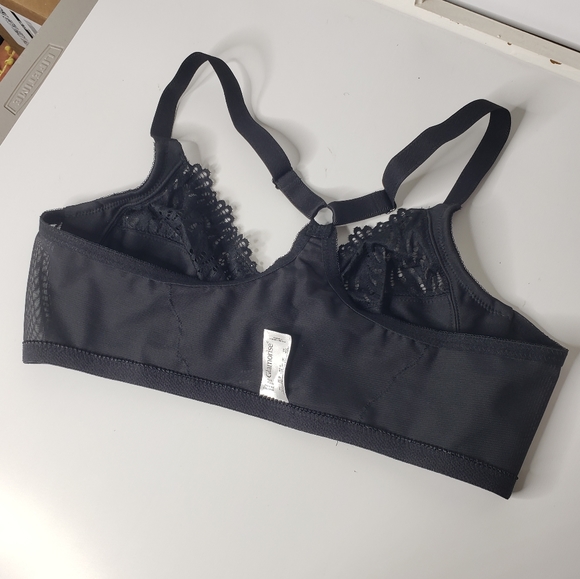 Glamorise Underwire Lace Front Open Unpadded Sexy Racerback Mesh Bra size 40C - Picture 5 of 7